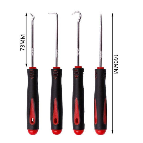 4 Pieces Long Pick &amp; Hook Set Gasket Puller Pick Tools for Removing Car Auto Oil Seal O-Ring Seal