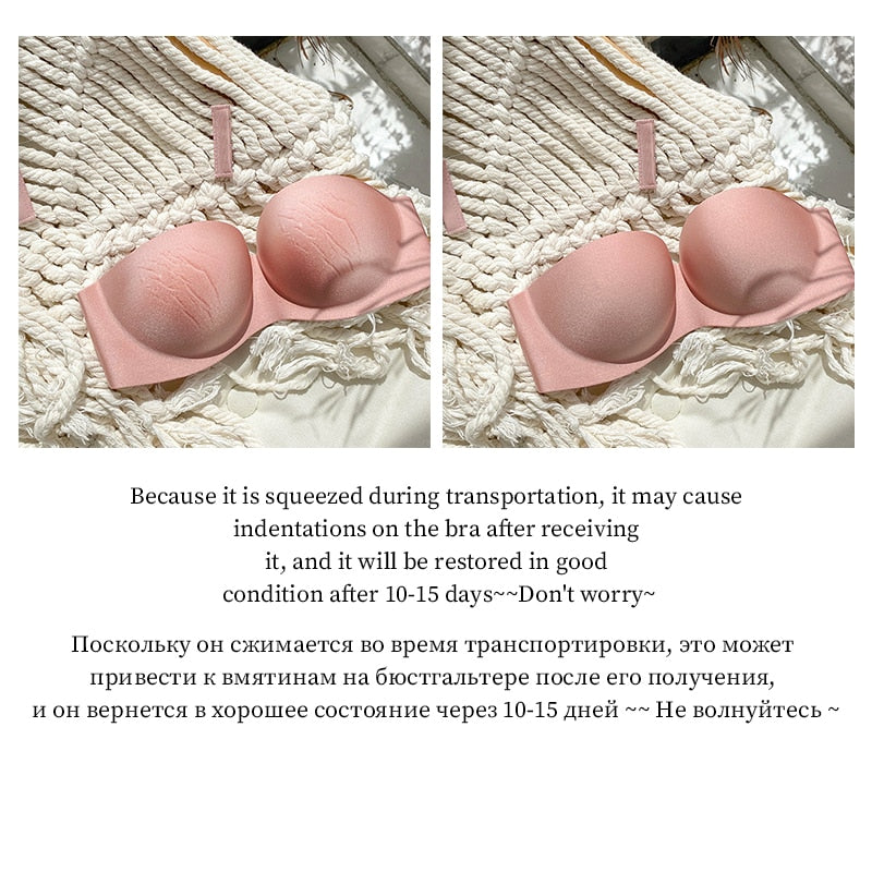 Women Sexy Strapless Bra Invisible Push Up Bras Underwear Seamless Solid Without Straps Bralette Lingerie