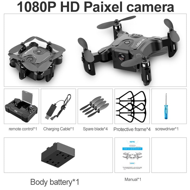 V2 Mini Drone 4K 1080P HD Camera WiFi Fpv Air Pressure Altitude Hold Professional  Foldable Quadcopter RC Drone Kid Toys GIft