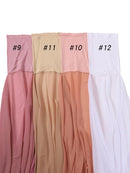 Instant Hijab With Cap Heavy Chiffon Jersey Hijab For Women Veil Muslim Fashion Islam Hijab Cap Scarf For Muslim Women Headscarf