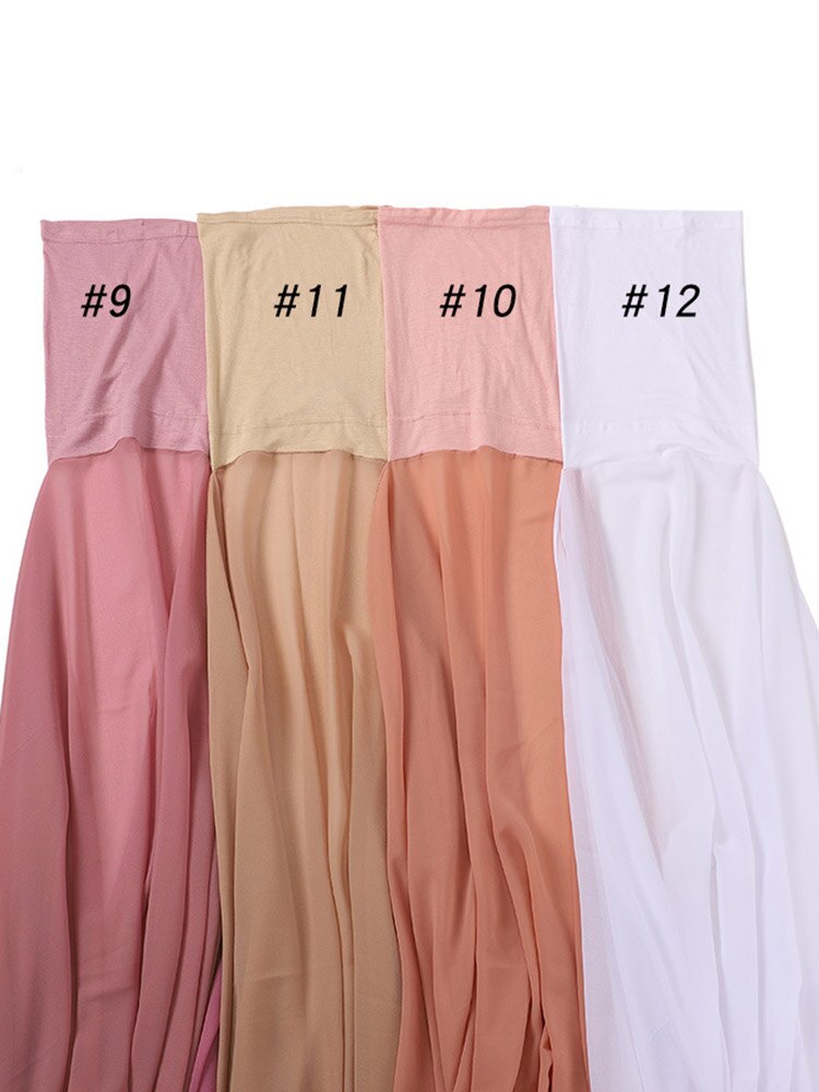 Instant Hijab With Cap Heavy Chiffon Jersey Hijab For Women Veil Muslim Fashion Islam Hijab Cap Scarf For Muslim Women Headscarf
