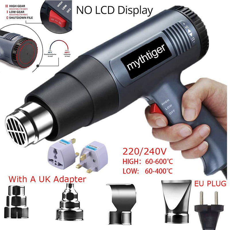 Heat Gun 2000W Professional Hot Air Gun with 2 Temperature Modes Hands-Free Stand Built-in Ideal for Stripping Paints Soldering
