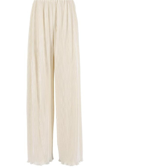 Ladies Shirt Suits Pleated Notched Single-Breasted Female Cardigan Two-Piece Loose Shirts and High-Waist Wide-Leg Pants Sets