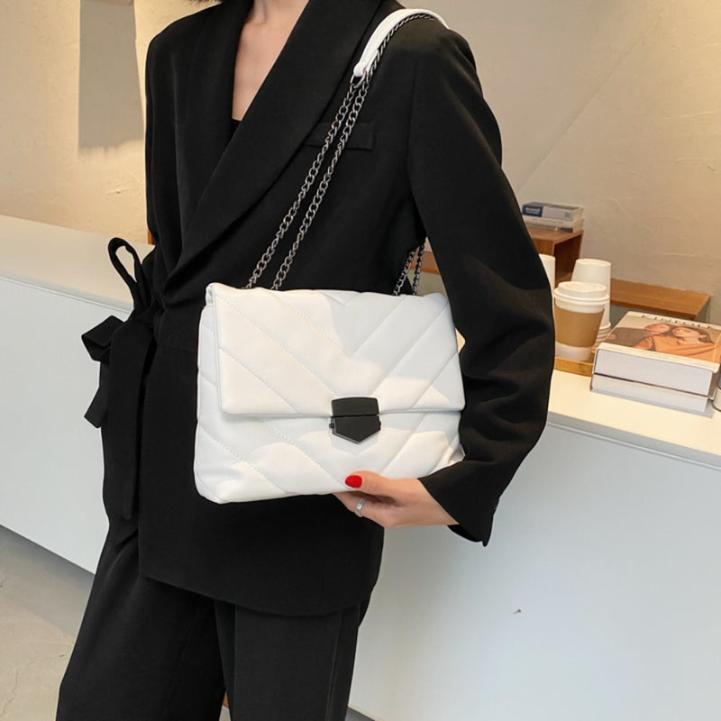 2022 New Casual Chain Crossbody Bags For Women Fashion Simple Shoulder Bag Ladies Designer Handbags PU Leather Messenger Bags