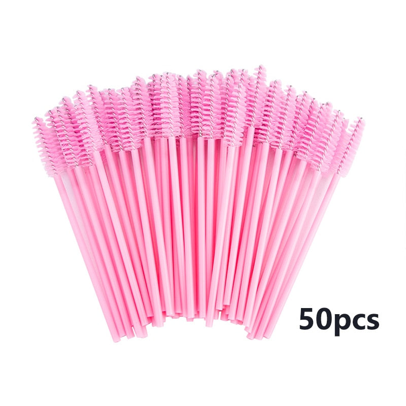 Disposable Crystal Eyelashes Brush Comb 25/50Pcs Eye Lashes Extension Mascara Wands Makeup Professional Makeup Beauty Tool