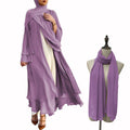 Ramadan Open Chiffon Abaya Dubai Women Sash Marocain Kaftan Eid Hijab Long Robe Muslim Fashion Clothes Turkey Vestido De Mujer