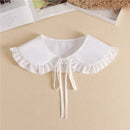 Linbaiway 2022 Lace Chiffon Doll Fake Collar Ladies Shawl Wrap Removable Detachable Embroidered False Collar Clothes Accessory