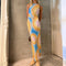Sleeveless Backless Maxi Dress Women 2022 Summer Bodycon Elegant Sexy Tie Dye Outfits Ladies Birthday Party Club Sundress