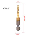 New Titanium Plated Hex Shank HSS Screw Thread Metric Tap Drill Bits Screw Machine Compound M3 M4 M5 M6 M8 M10 Hand Tools