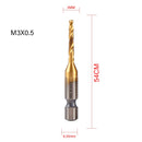 New Titanium Plated Hex Shank HSS Screw Thread Metric Tap Drill Bits Screw Machine Compound M3 M4 M5 M6 M8 M10 Hand Tools