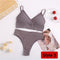 2PCS/Set Women Seamless Bra Panties Set Sexy Stretch Sport Bra Thong Briefs Style Panty Bralette Crop Top Intimates Lingerie Set