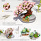 Mini Bouquet Building Blocks Flowers Succulent Cherry Blossom Bonsai 3D Model Home Decoration Children&
