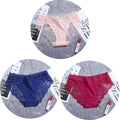 3Pcs/Lot Lace Women&#39;s Panties Sets Ice Silk Seamless Underwear Female Transparent  Briefs Mid-Rise Lady Panty Woman Lingerie