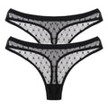 2PCS/Set Lace Sexy G-String Thongs Transparent Women&#39;s panties Low-Waist Female Underpants Mesh Perspective Briefs Lingerie M-XL