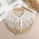 Linbaiway 2022 Lace Chiffon Doll Fake Collar Ladies Shawl Wrap Removable Detachable Embroidered False Collar Clothes Accessory