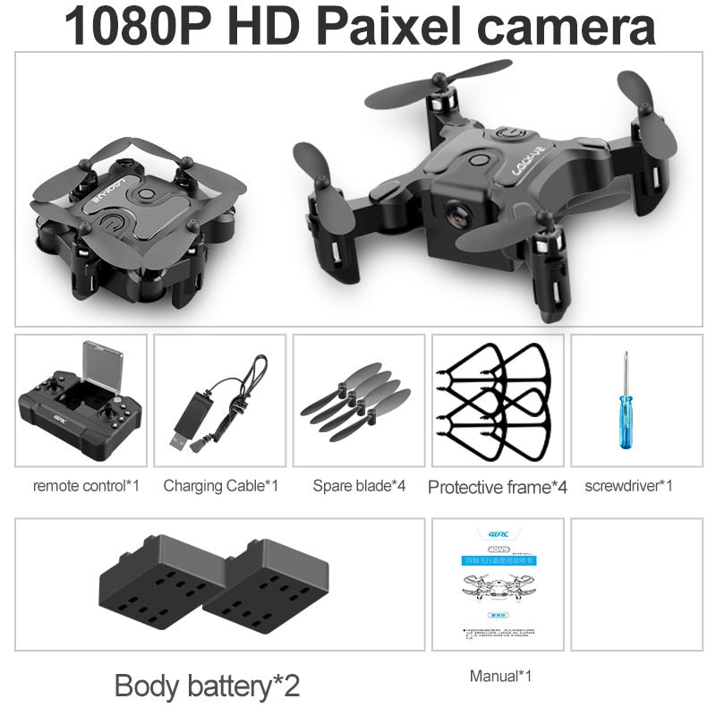 V2 Mini Drone 4K 1080P HD Camera WiFi Fpv Air Pressure Altitude Hold Professional  Foldable Quadcopter RC Drone Kid Toys GIft
