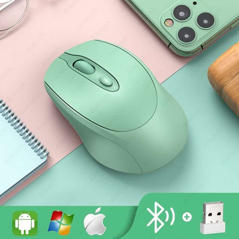 Rechargeable Wireless Bluetooth Mouse Aieach Silent WIRELESS COMPUT MOUS USB Ergonomic Gamer Mouse For Computer Laptop Macbook