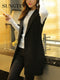 Sungtin Classic Women Long Blazer Vest Elegant Office Lady Coat Female Waistcoat Causal Suits Sleeveless Jacket Pocket Outwear