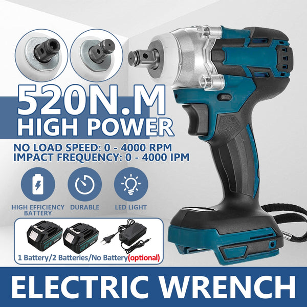Brushless Cordless Electric Impact Wrench 18V Rechargeable Wrench Power Tool Compatible with Makita Battery Electric wrench