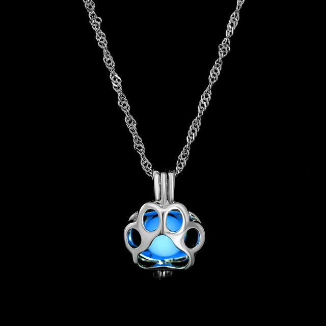 FAMSHIN Fashion Silver Color Charm Luminous Pendant Necklace Women Moon Glowing Stone Necklace Christmas Necklaces Jewelry Gifts