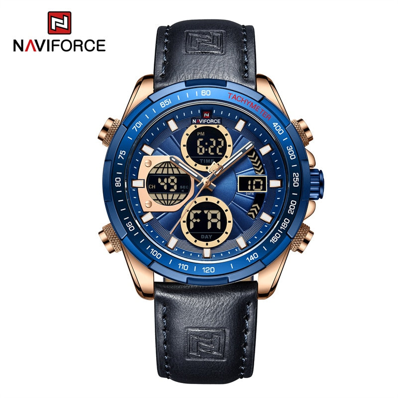 New NAVIFORCE Military Watches for Men Luxury Sport Chronograph Alarm WristWatch Waterproof Quartz Big Clock Digital Male Watch