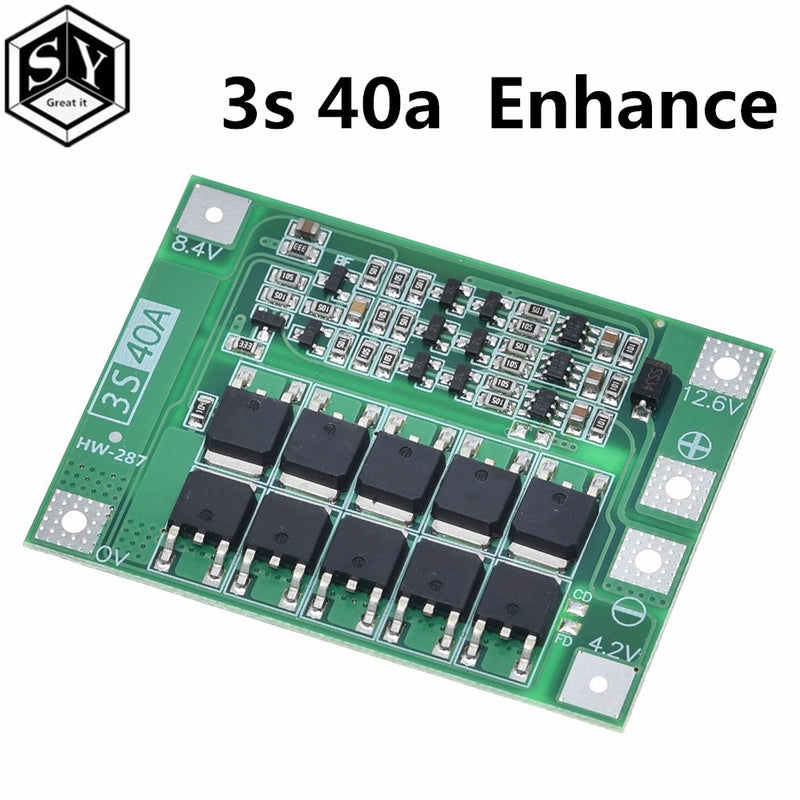 3S/4S 40A 60A Li-ion Lithium Battery Charger Protection Board 18650 BMS For Drill Motor 11.1V 12.6V/14.8V 16.8V Enhance/Balance