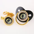 Black Bling Baby Pacifier And Clip Alphabet Letter M Infant Pacifier Gold Letter Unique Name Initials Baby Shower Gift