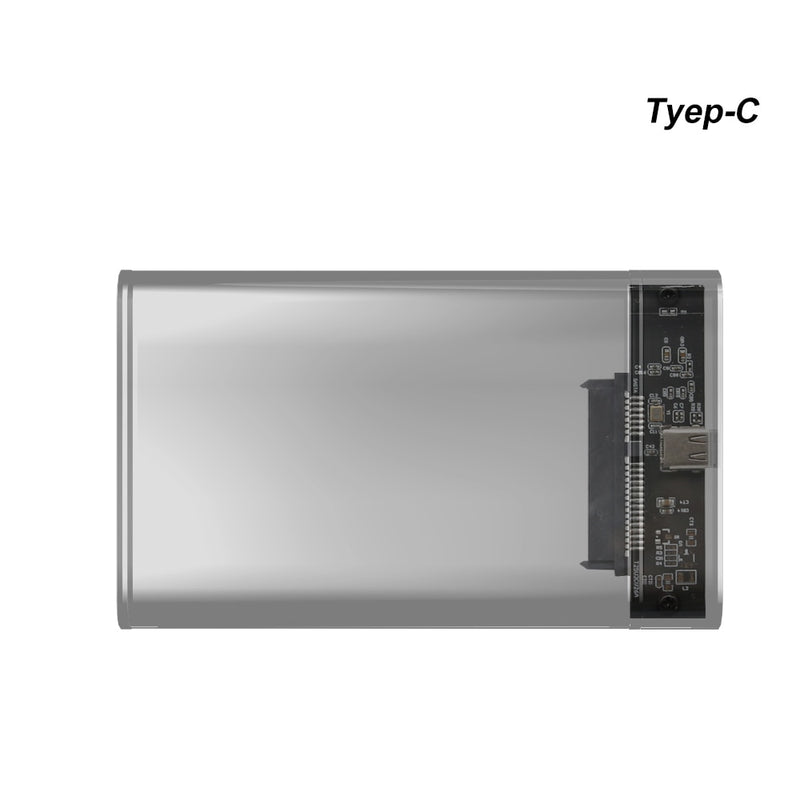 TISHRIC Transparent HDD Case USB 3.0 Type C For SSD External Hard Disk Drive HDD Box/Enclosure  2.5 HD Optibay SATA to USB 6Gbps