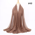 Hijab Scarf 72*175cm Plain Chiffon Scarves For Women Muslim Fasion Islam Clothing Headscarves Shawl For Ladies Headwrap Ramadan