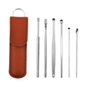 6Pcs/set Ear Wax Pickers Stainless Steel Earpick Wax Remover piercing kit  earwax Curette  Spoon Care Ear Clean Toolear cleaner