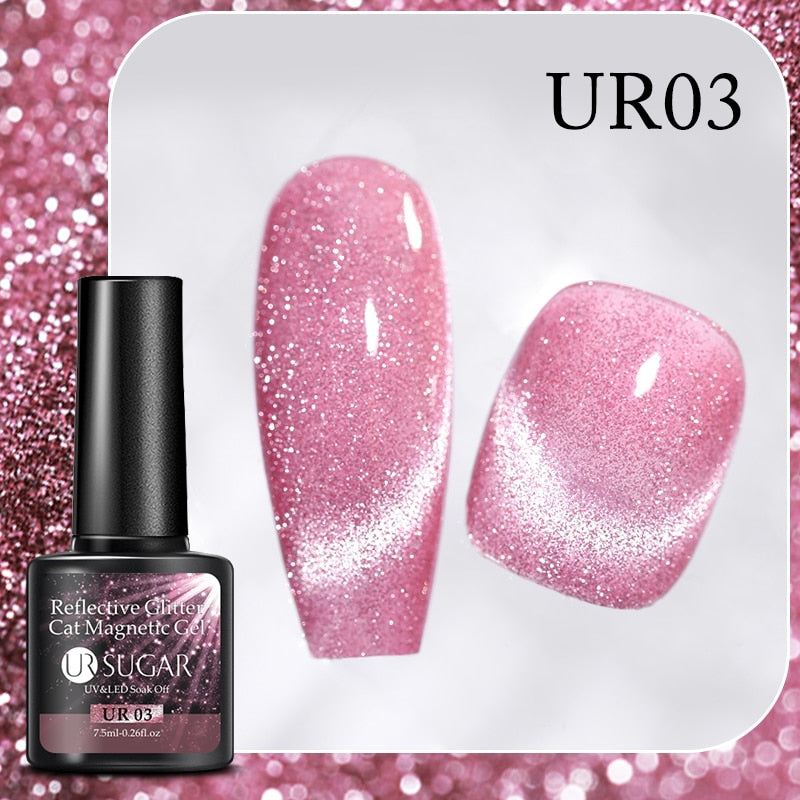 UR SUGAR Sparkling Gel Nail Polish Reflective Glitter Nail Gel Semi Permanent Nail Art Varnish For Manicures Need Base Top Coat