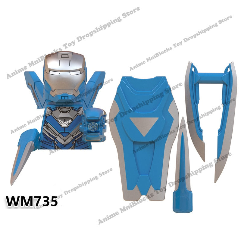 XP193 D009 WM718 Mark suit Disney anime movie figurine dolls mini plastic action toy figures Assemble blocks Christmas gifts