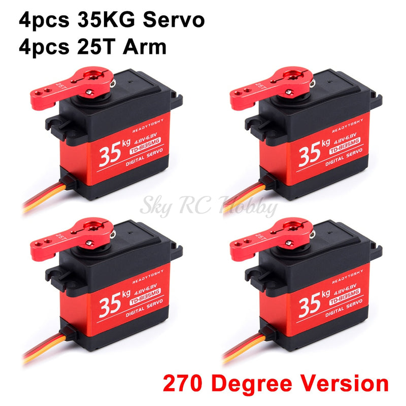 Waterproof 20KG 25KG 30kg 35kg 40KG 60KG Servos 180 270 360 Degree Large Torque Digital Servo Metal Gears 25T Arm For RC Car