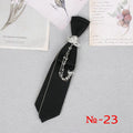 Hand Made Black Ribbon Tie Crystal Rhinestone Jewelry Men Shirts Hot New Girl Boys Collar Neck Ties School Uniform Women Necktie