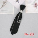 Hand Made Black Ribbon Tie Crystal Rhinestone Jewelry Men Shirts Hot New Girl Boys Collar Neck Ties School Uniform Women Necktie