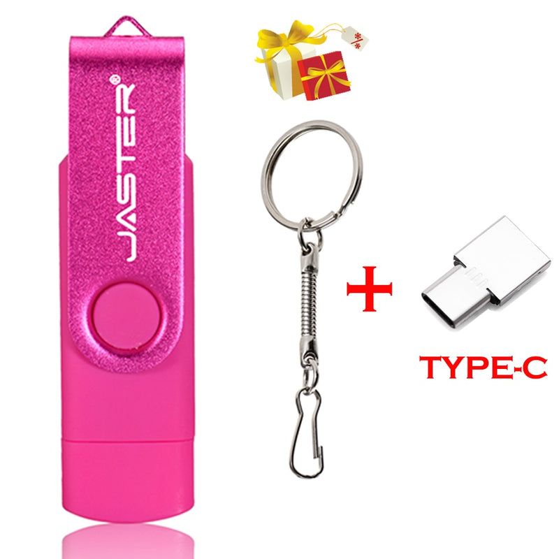 3 IN 1 Metal OTG 64GB Flash Drive USB 2.0 32GB Mini Pen Drives Red Custom Logo 16GB Memory Stick Gifts Key Chain 8GB U Disk 4GB