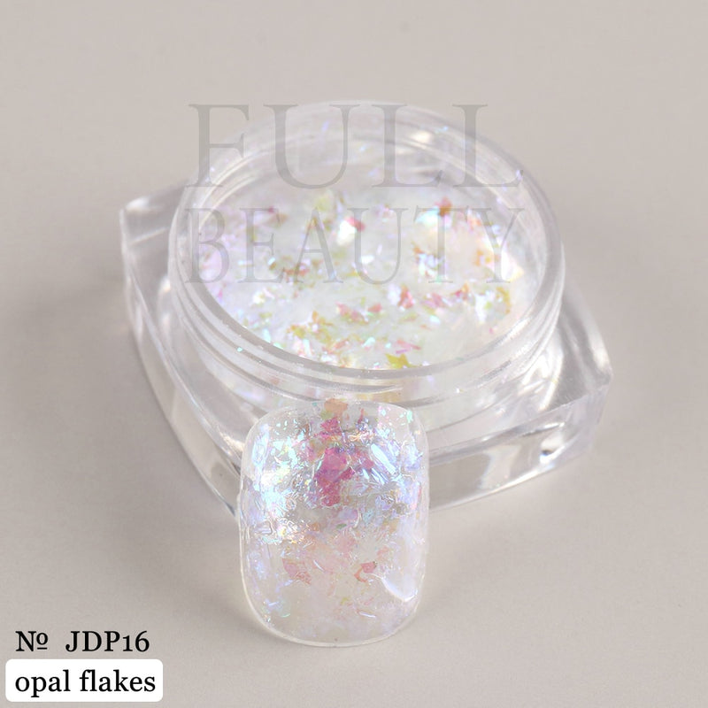 Crystal Fire Opal Flakes Nail Sequins Purple Holographic Glitter DIY Chrome Powder for Spring Nails Manicure Paillettes GL1857