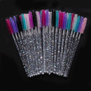 zwellbe Good Quality Disposable 50 Pcs/Pack Crystal Eyelash Makeup Brushes Eyebrow Brush Mascara Wands Eyelash Extension Tool