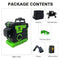 Pracmanu 12 Lines 3D Green Laser Level Horizontal and Vertical Cross Lines with 360°Auto Self-Leveling laser level 1/2 Batteries