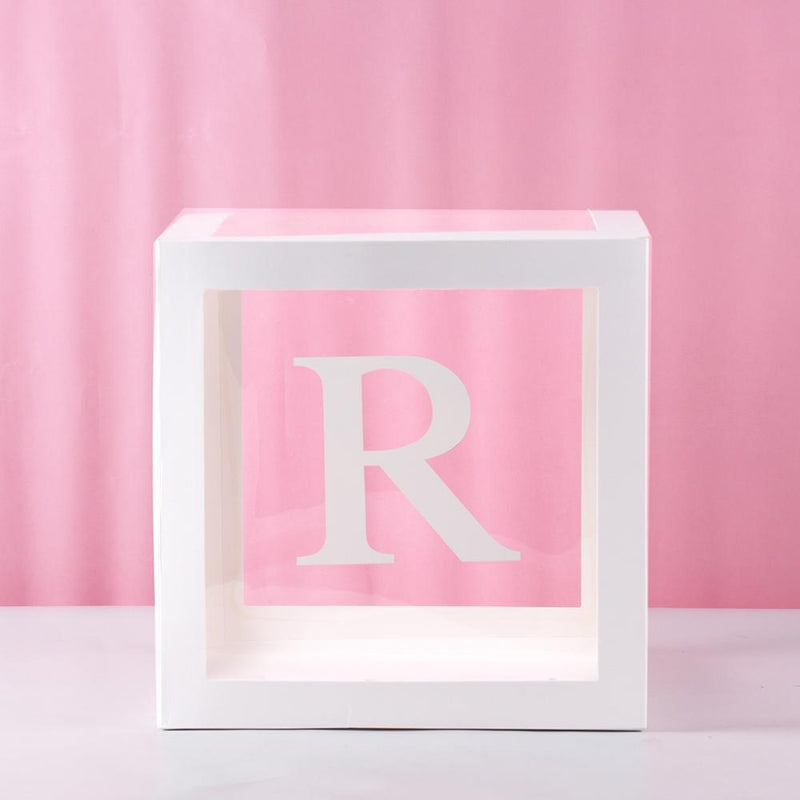 Baby Shower Box Custom Alphabet Name Transparent Balloon Box Birthday Party Decoration Kids DIY Wedding Baby Shower Suppiles