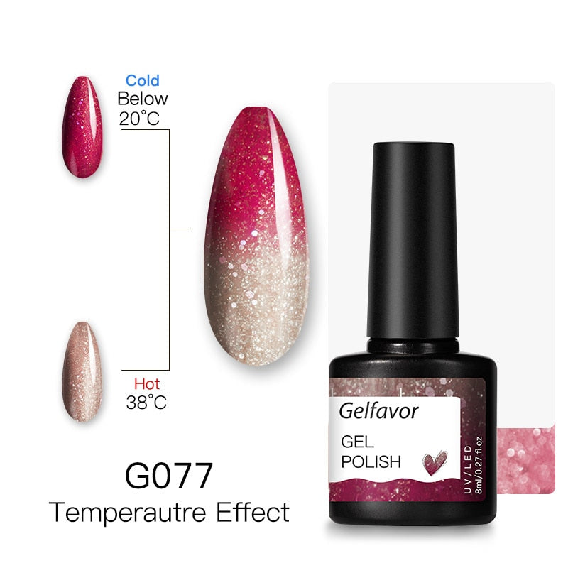 GELFAVOR Gel Nail Polish Glitter 8ML Semi-permanent Varnish Hybrid UV Nail Gel Polish For Manicure Nail Art Design Gel Varnishes