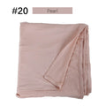 Muslim Women Stretchy Jersey Hijab Plain Cotton Jersey Hijabs  Islamic Soft Turban Head Wraps Headscarf 170X60cm