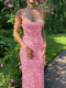 Hugcitar Flower Print Slip Sleeveless Backless Slim Sexy Maxi Dress 2022 Spring Women Elegant Streetwear Party Clothing Concise
