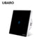 UBARO Eu AC100-240V Tempered Black White Crystal Glass Touch Switch Panel Wall Light Sensor Button 1/2/3 Gang 10A Interruptor