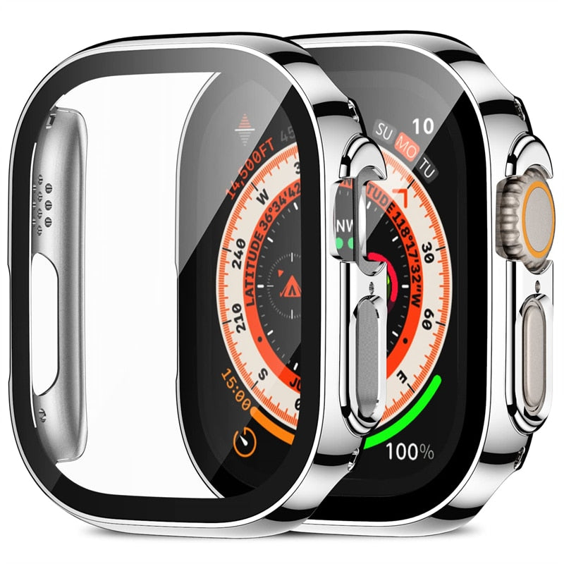 Glass+Case For Apple Watch Ultra 49mm band smartwatch PC Bumper+Screen Protector Tempered Cover iwatch series Ultra Accessories
