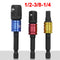 3 Pcs Drill Socket Adapter Impact Drill Extension Drill Bits Bar Socket Adapter 1/4 3/8 1/2 Size Hex Shank Square Head Drill Bit