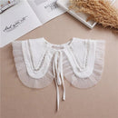 Linbaiway 2022 Lace Chiffon Doll Fake Collar Ladies Shawl Wrap Removable Detachable Embroidered False Collar Clothes Accessory