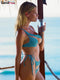 Weird Puss Beach Style Women Bikini 2 Piece Set Sexy Mesh Patchwork One Shoulder Bra Top+Bandage Briefs Vacation Trend Clubwear