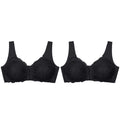 2PCS Sexy Front Closure Bralette Lace Plus Size Bra Push Up Underwear Crop Top M-5XL Seamless Brassiere Female Lingerie