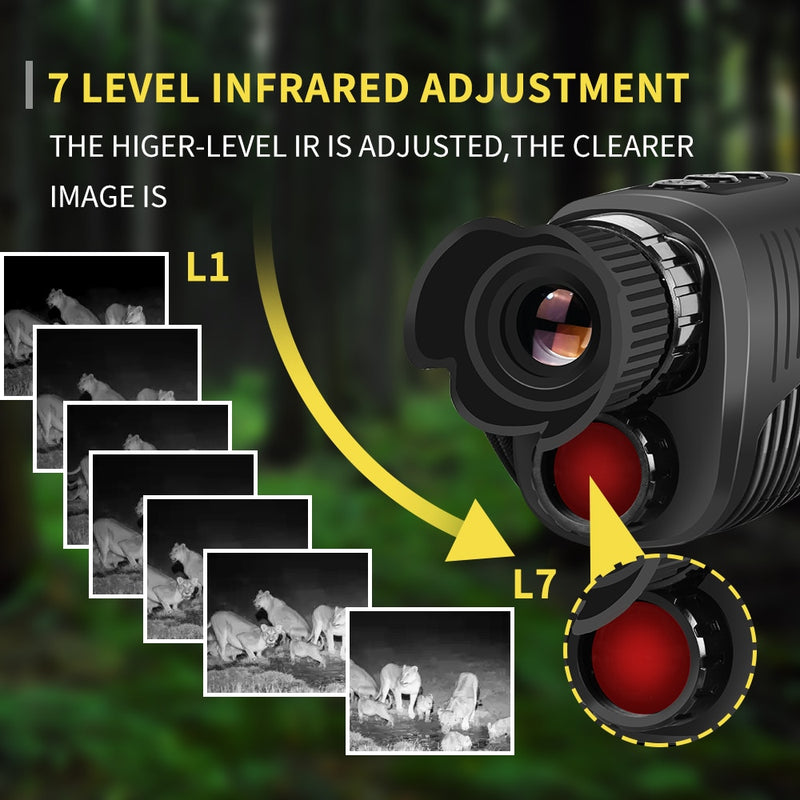 1080P HD Monocular Night Vision Device Infrared 5x Digital Zoom Hunting Telescope Outdoor Day Night Dual Use Full Dark 300m